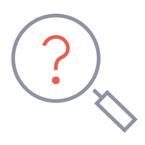 magnifying glass with a question mark icon